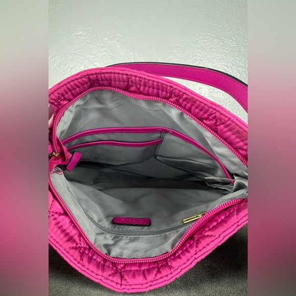 Nicole Miller Vibrant Pink Quilted Crossbody Bag with Adjustable Strap - Picture 10 of 11